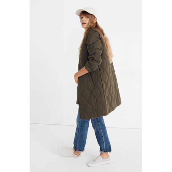 Madewell Women's Small Quilted Military Coat - Picture 2 of 7
